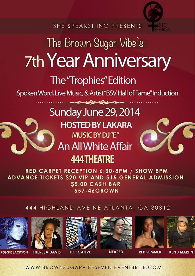 She Speaks! Inc Presents: The Brown Sugar Vibe's "TROPHIES" Edition (Atlanta, GA) @ 444 Theatre | Atlanta | Georgia | United States