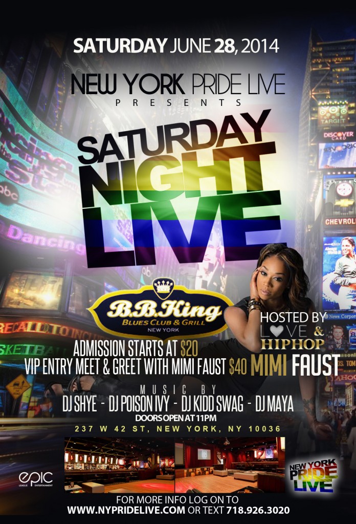 Saturday Night Live Hosted By Mimi Faust (New York City) @ BB Kings